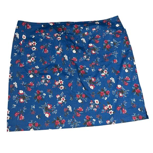 Vintage Ralph Lauren floral button front Skirt size 10 Blue cottage Western Boho - Picture 1 of 5